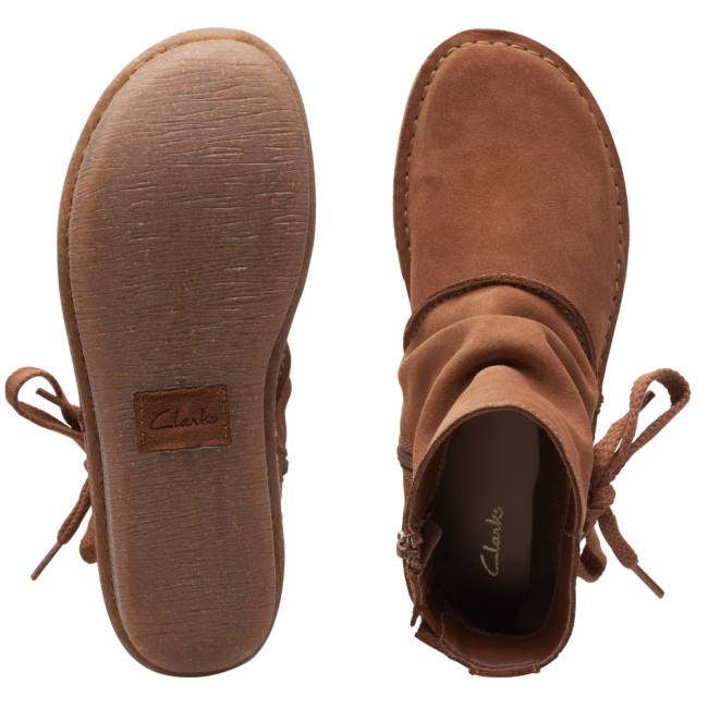 Clarks Funny Oak Gležnarji Ženske Temno Rjave | CLK843NMT