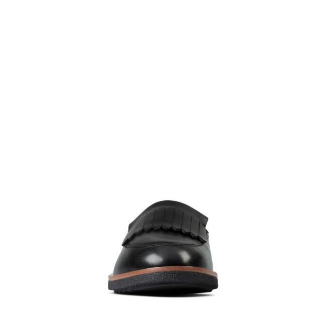 Clarks Griffin Kilt Mokasini Ženske Črne | CLK754GXT