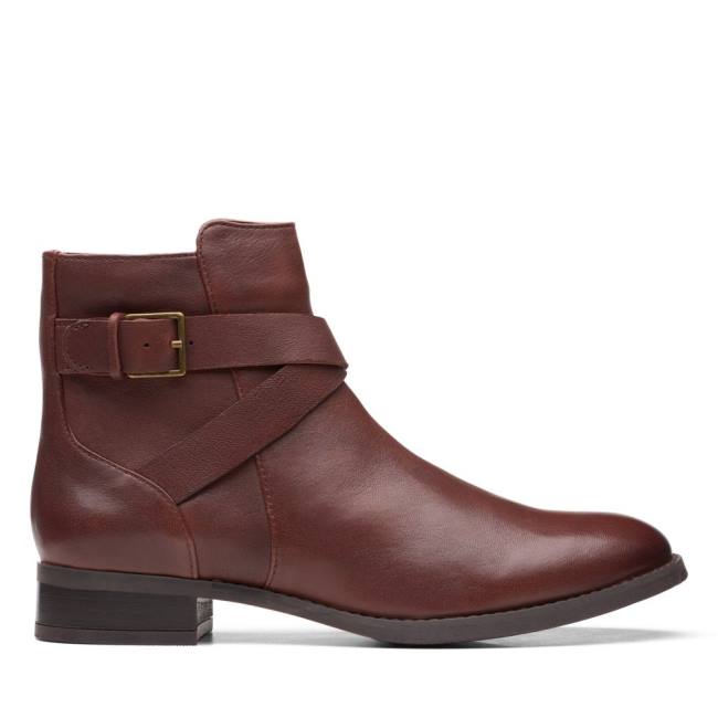 Clarks Hamble Buckle Gležnarji Ženske Rjave | CLK562BIH