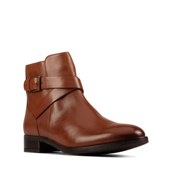 Clarks Hamble Buckle Gležnarji Ženske Temno Rjave | CLK786WCH