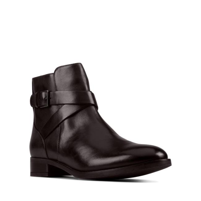 Clarks Hamble Buckle Gležnarji Ženske Črne | CLK072MIV