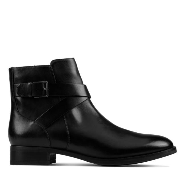 Clarks Hamble Buckle Gležnarji Ženske Črne | CLK072MIV