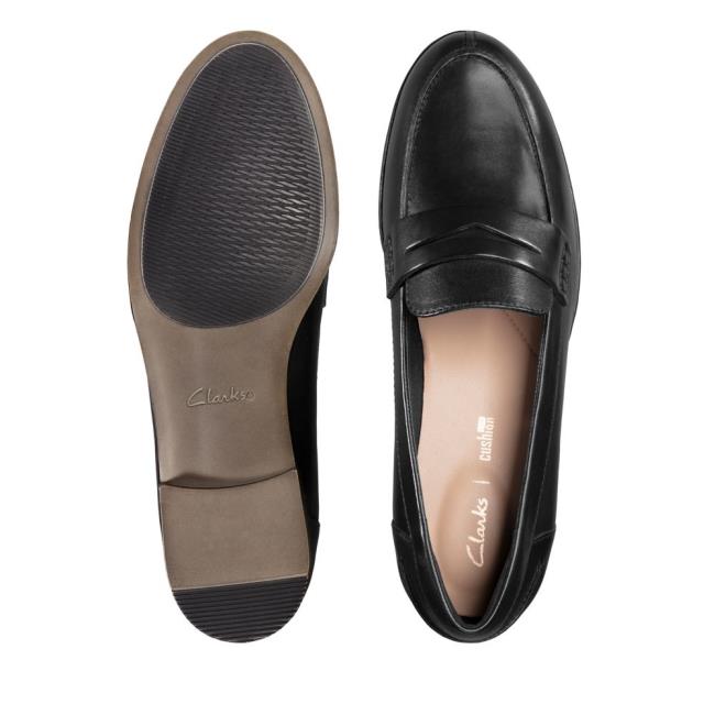 Clarks Hamble Loafer Mokasini Ženske Črne | CLK021LNU