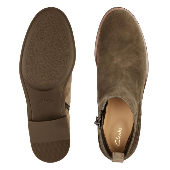 Clarks Memi Zip Gležnarji Ženske Sive Rjave | CLK947ITJ