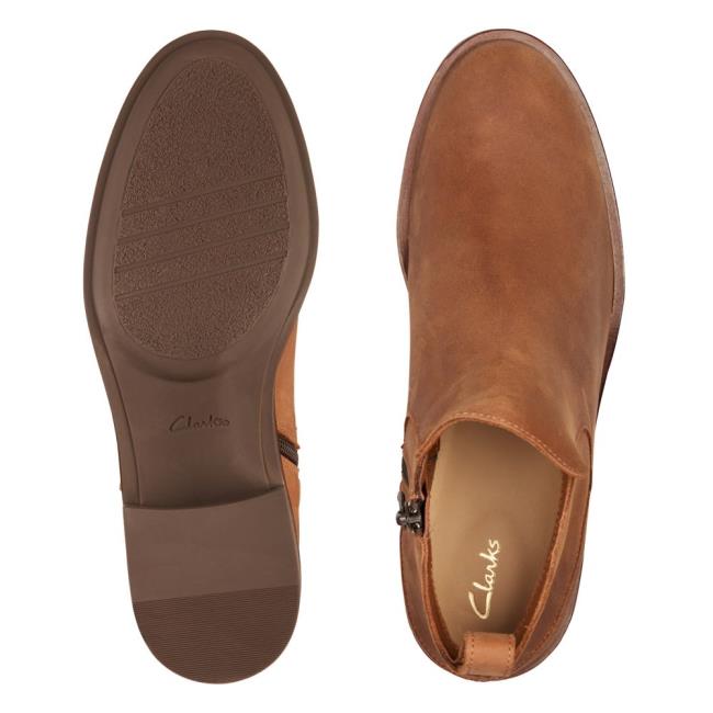 Clarks Memi Zip Gležnarji Ženske Temno Rjave | CLK450IFE