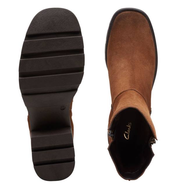 Clarks Odollo Zip Gležnarji Ženske Rjave | CLK347IKL