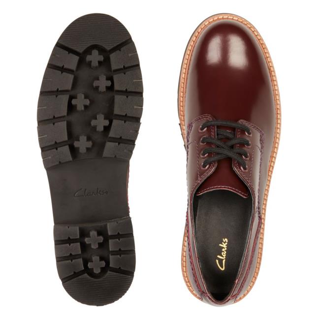 Clarks Orianna Derby Ravni Čevlji Ženske Bordo | CLK068TFI