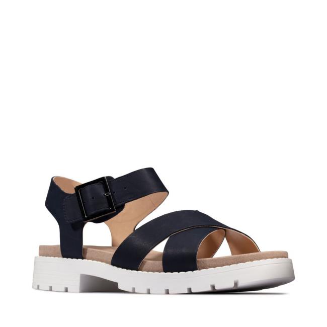 Clarks Orinoco Strap Sandale Ženske Temno Modre | CLK517HUY