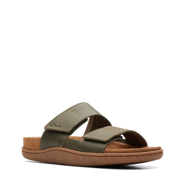 Clarks Pilton Strap Sandale Moški Temno Olivno Zelene | CLK053EMQ