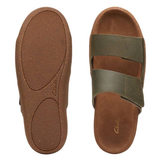 Clarks Pilton Strap Sandale Moški Temno Olivno Zelene | CLK053EMQ