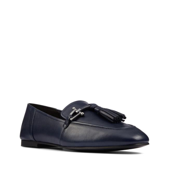 Clarks Pure 2 Tassel Mokasini Ženske Temno Modre | CLK158TLO