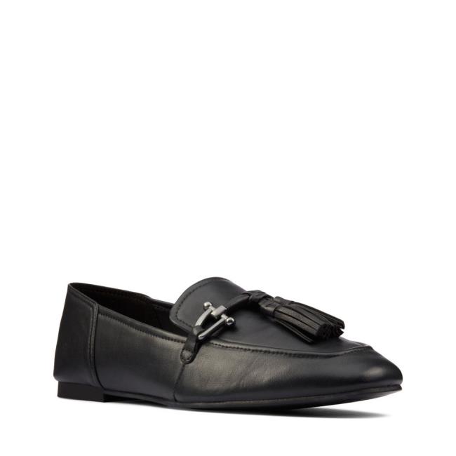 Clarks Pure 2 Tassel Ravni Čevlji Ženske Črne | CLK012PLN