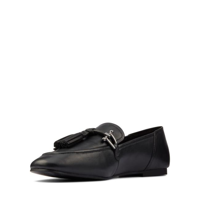 Clarks Pure 2 Tassel Ravni Čevlji Ženske Črne | CLK012PLN