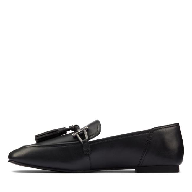 Clarks Pure 2 Tassel Ravni Čevlji Ženske Črne | CLK012PLN