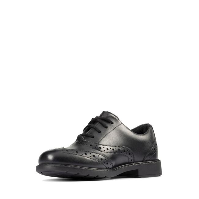 Clarks Scala Brogue Kid Modne Superge Dekleta Črne | CLK219LIQ