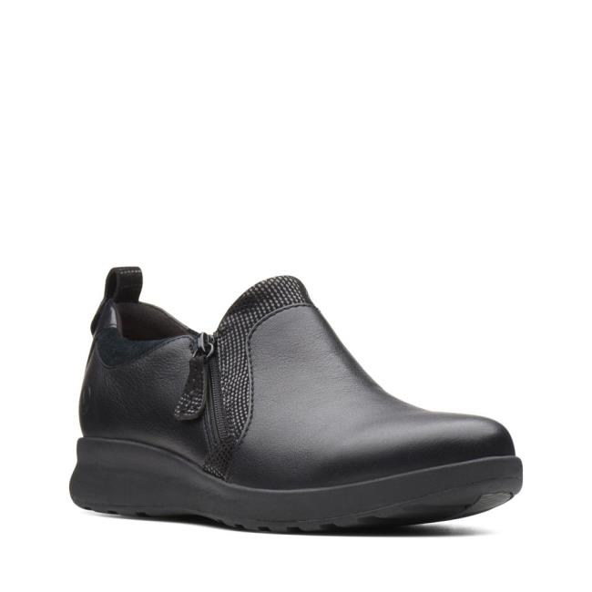 Clarks Un Adorn Zip Ravni Čevlji Ženske Črne | CLK238FKN