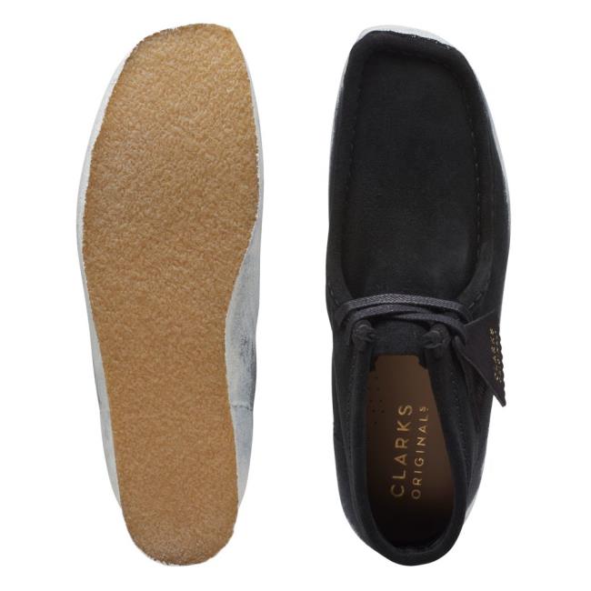 Clarks Wallabee Boot Elegantni gležnjarji Moški Črne Bele | CLK175OEW