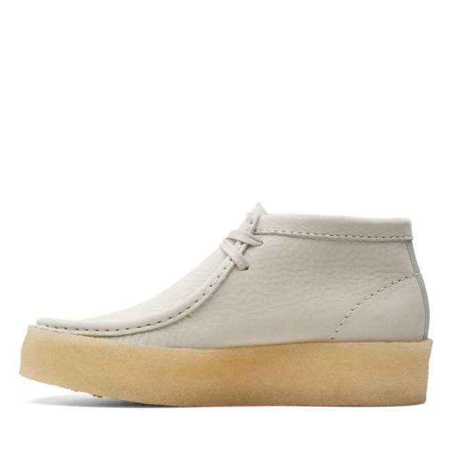 Clarks Wallabee Cup Elegantni gležnjarji Ženske Bele | CLK235GRC