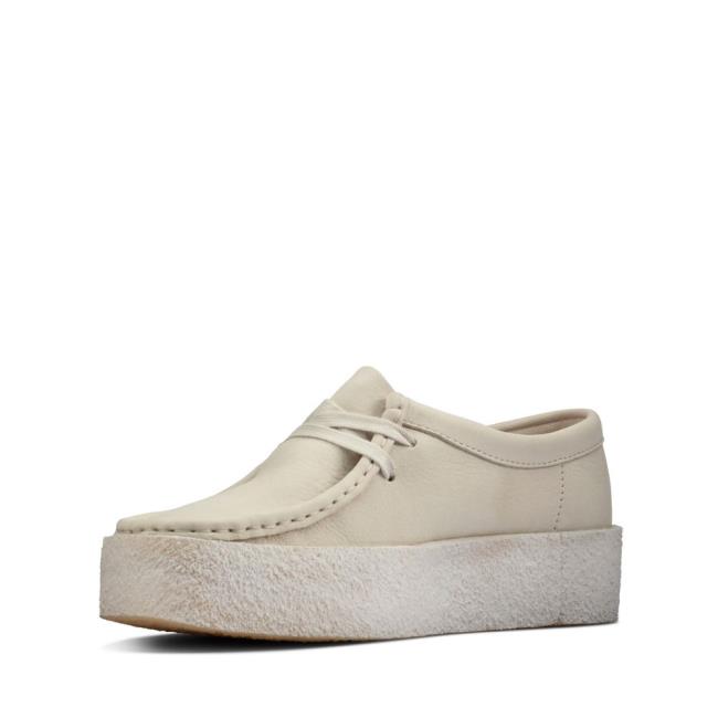 Clarks Wallabee Cup Ravni Čevlji Ženske Bele | CLK437AWK