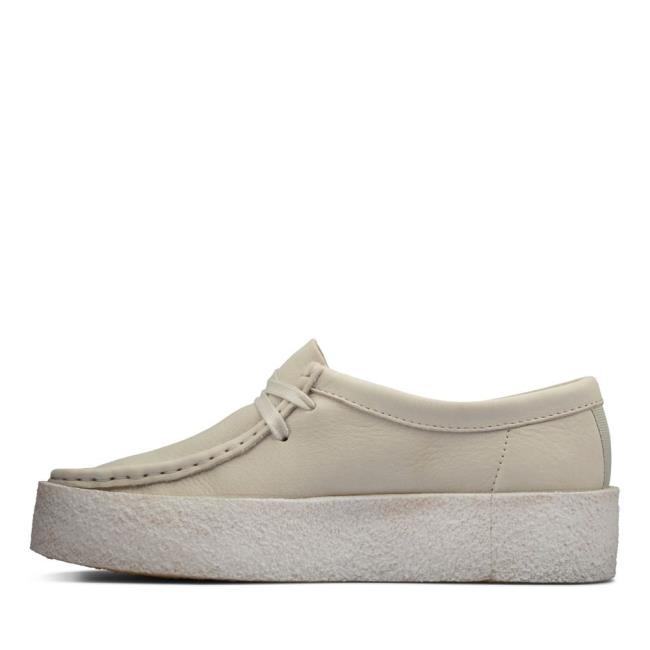 Clarks Wallabee Cup Ravni Čevlji Ženske Bele | CLK437AWK