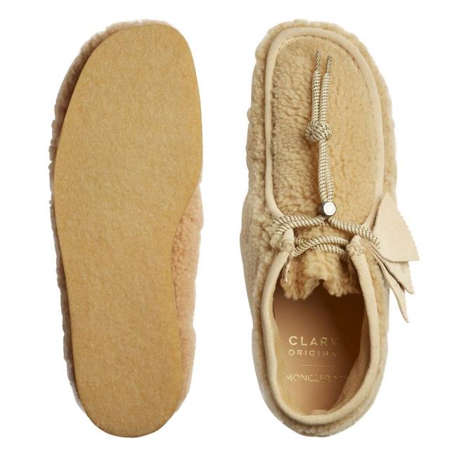 Clarks Wallabee Elegantni gležnjarji Moški Bež | CLK156ZLB