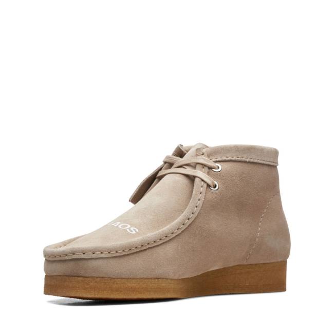 Clarks Wallabee Elegantni gležnjarji Moški Bež | CLK327QIX