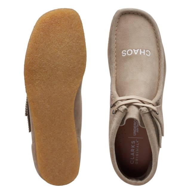 Clarks Wallabee Elegantni gležnjarji Moški Bež | CLK327QIX