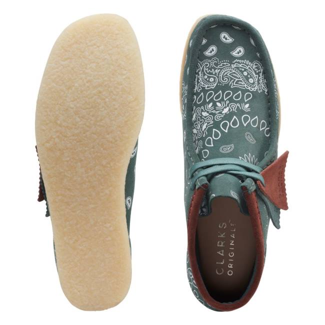 Clarks Wallabee Elegantni gležnjarji Ženske Zelene | CLK124EWL