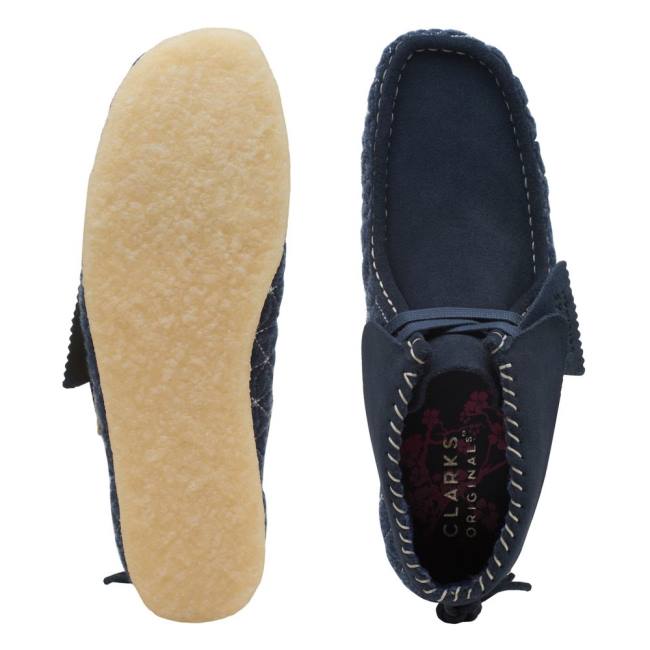 Clarks Wallabee Elegantni gležnjarji Ženske Temno Modre | CLK709SIK