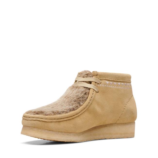 Clarks Wallabee Elegantni gležnjarji Ženske Kaki | CLK736BQC