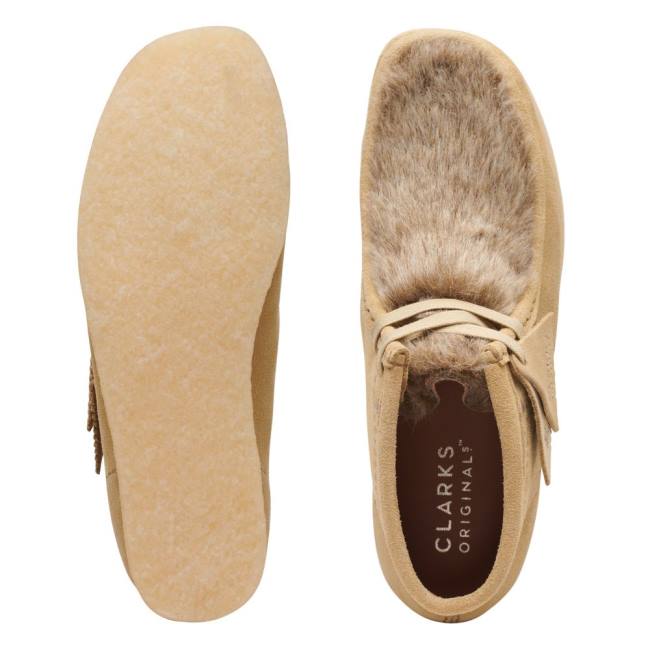 Clarks Wallabee Elegantni gležnjarji Ženske Kaki | CLK736BQC