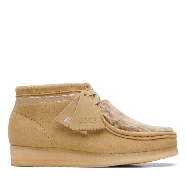 Clarks Wallabee Elegantni gležnjarji Ženske Kaki | CLK736BQC