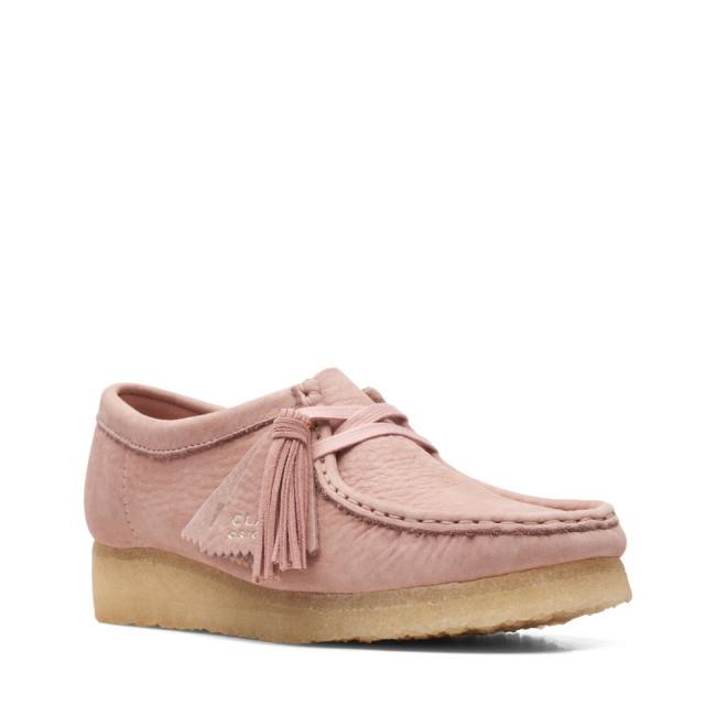 Clarks Wallabee Elegantni gležnjarji Ženske Roza | CLK826DOT