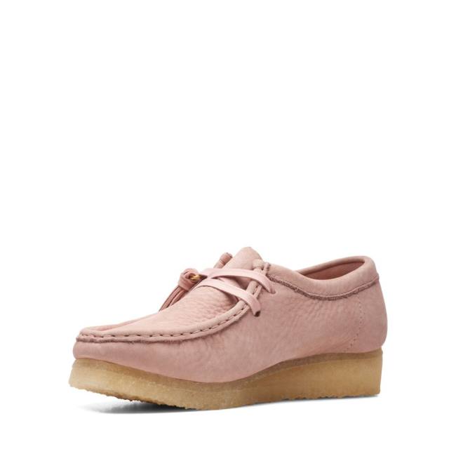 Clarks Wallabee Elegantni gležnjarji Ženske Roza | CLK826DOT