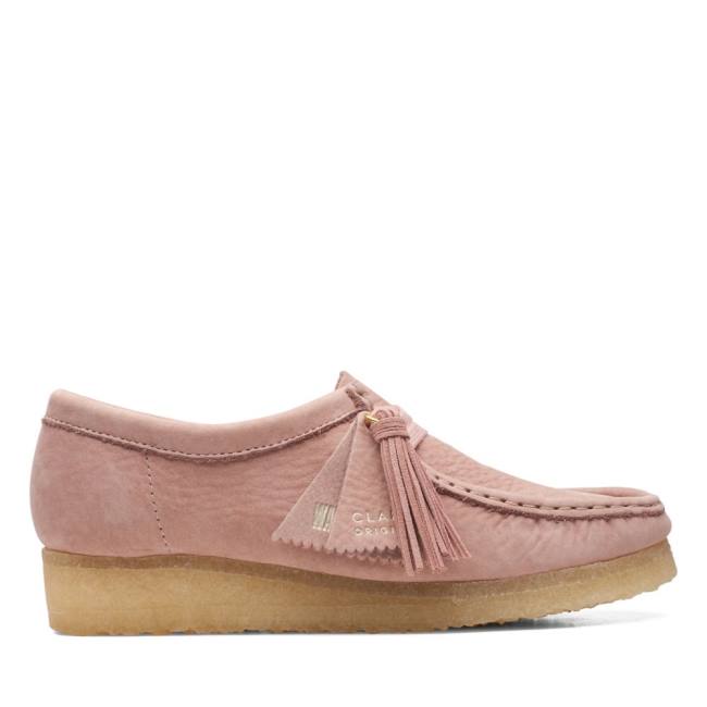 Clarks Wallabee Elegantni gležnjarji Ženske Roza | CLK826DOT