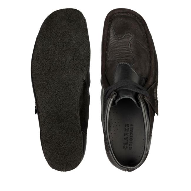 Clarks Wallabee Patch Elegantni gležnjarji Moški Črne | CLK014WXC