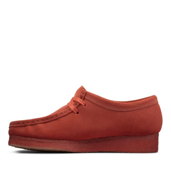 Clarks Wallabee Ravni Čevlji Ženske Temno Roza | CLK975ERH