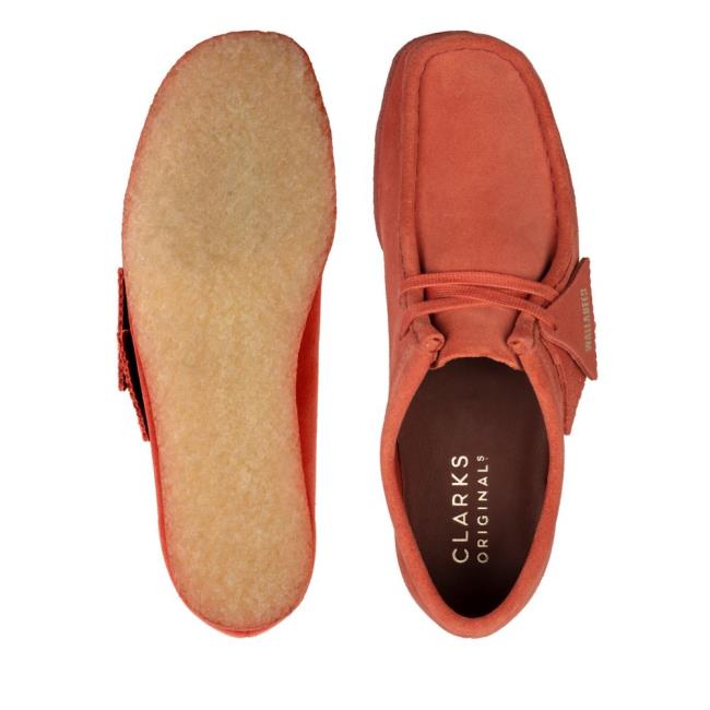 Clarks Wallabee Ravni Čevlji Ženske Temno Roza | CLK975ERH