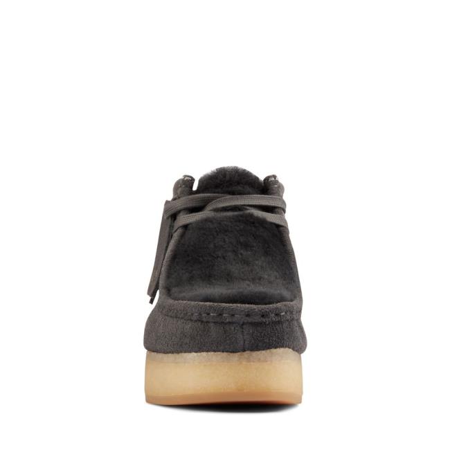 Clarks Wallabee Wedge Elegantni gležnjarji Ženske Temno Sive | CLK962QLA