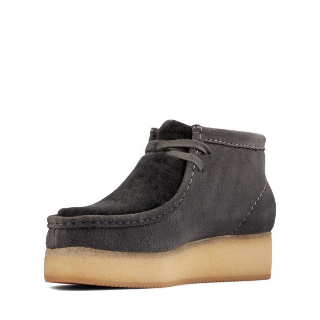 Clarks Wallabee Wedge Elegantni gležnjarji Ženske Temno Sive | CLK962QLA