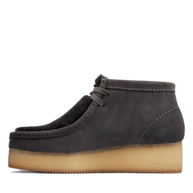 Clarks Wallabee Wedge Elegantni gležnjarji Ženske Temno Sive | CLK962QLA