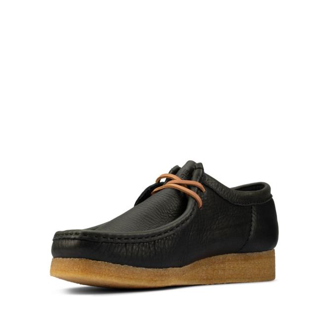 Clarks Wallabee Črne Čevlji Moški Črne Bež | CLK756LFZ