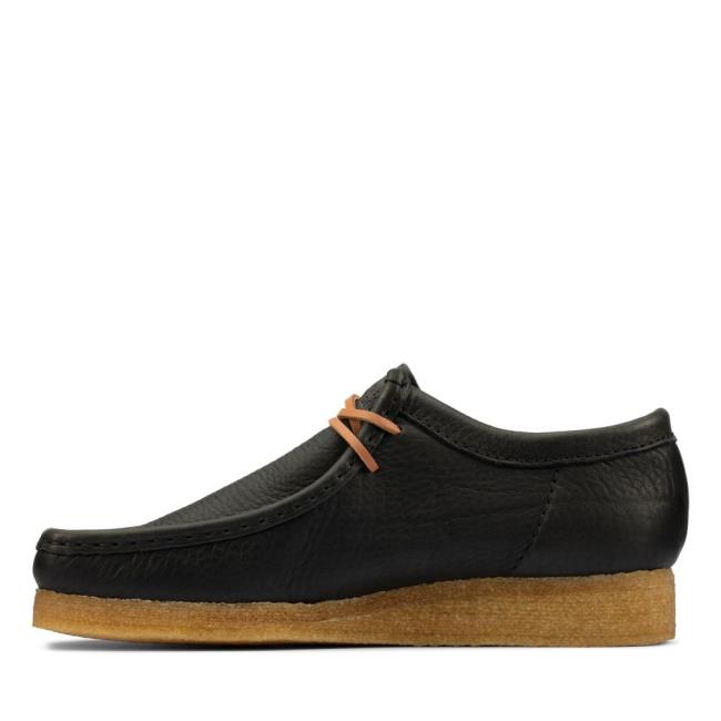 Clarks Wallabee Črne Čevlji Moški Črne Bež | CLK756LFZ