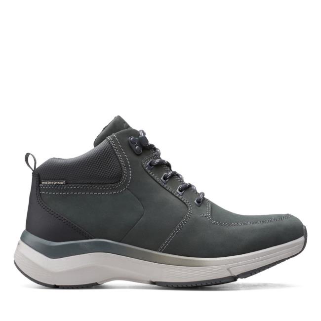 Clarks Wave2.0 Hi Elegantni gležnjarji Moški Temno Sive | CLK089PDL