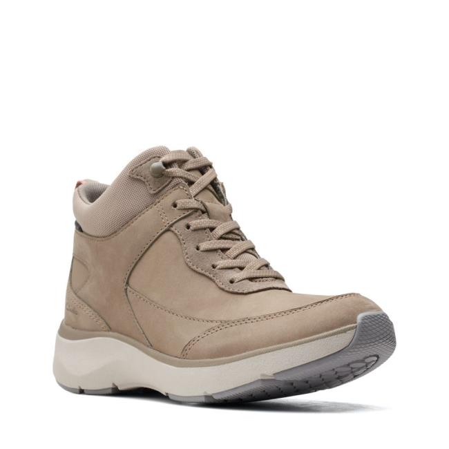 Clarks Wave 2.0 Mid. Gležnarji Ženske Olivno Zelene | CLK940NAT