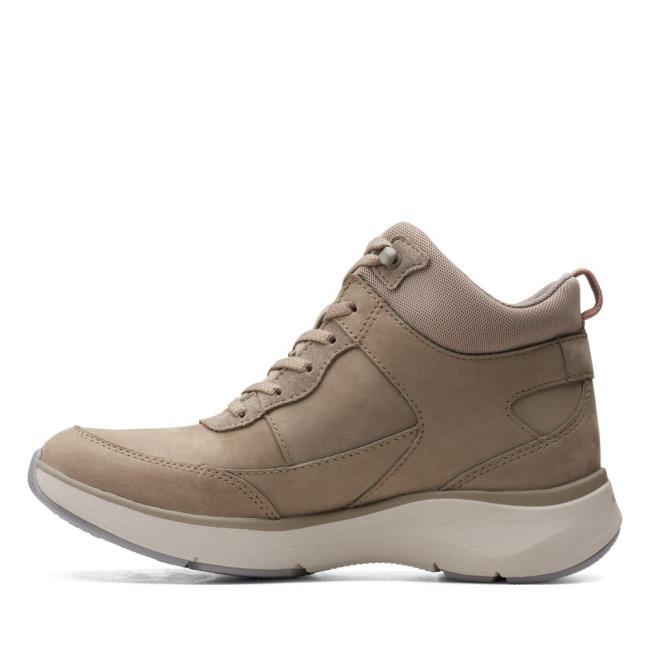 Clarks Wave 2.0 Mid. Gležnarji Ženske Olivno Zelene | CLK940NAT