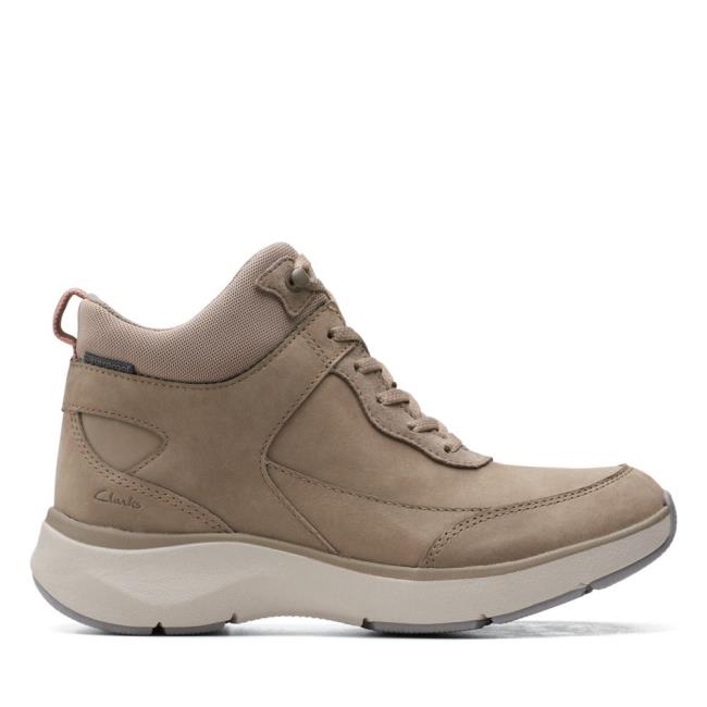 Clarks Wave 2.0 Mid. Gležnarji Ženske Olivno Zelene | CLK940NAT