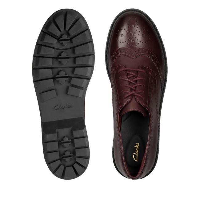 Clarks Witcombe Echo Ravni Čevlji Ženske Bordo | CLK827RQZ